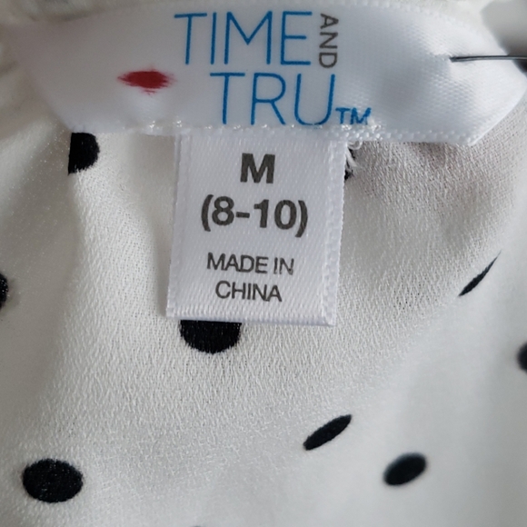 White/Black/Silver Polka Dot Long Sleeve Top - Picture 9 of 10